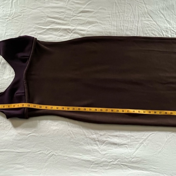 Douglas Hannant Stunning Wool like Scoop Neck Bodycon Pencil Dress Brown Plum 10 - Picture 12 of 15